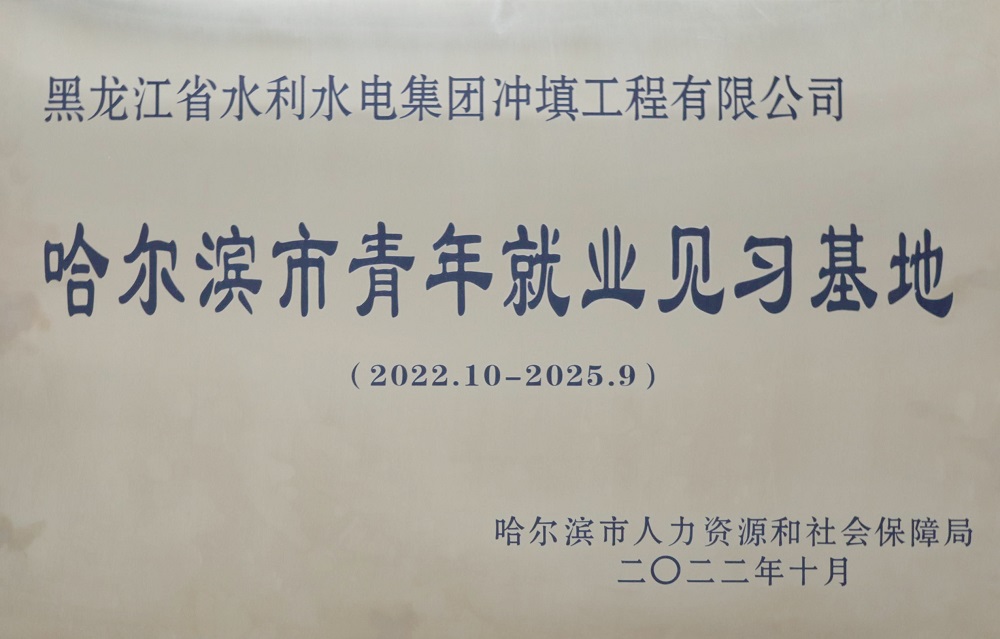 厚植人才沃土 赋能发展引擎——冲填公司被授予“哈尔滨市青年就业见习基地”称号